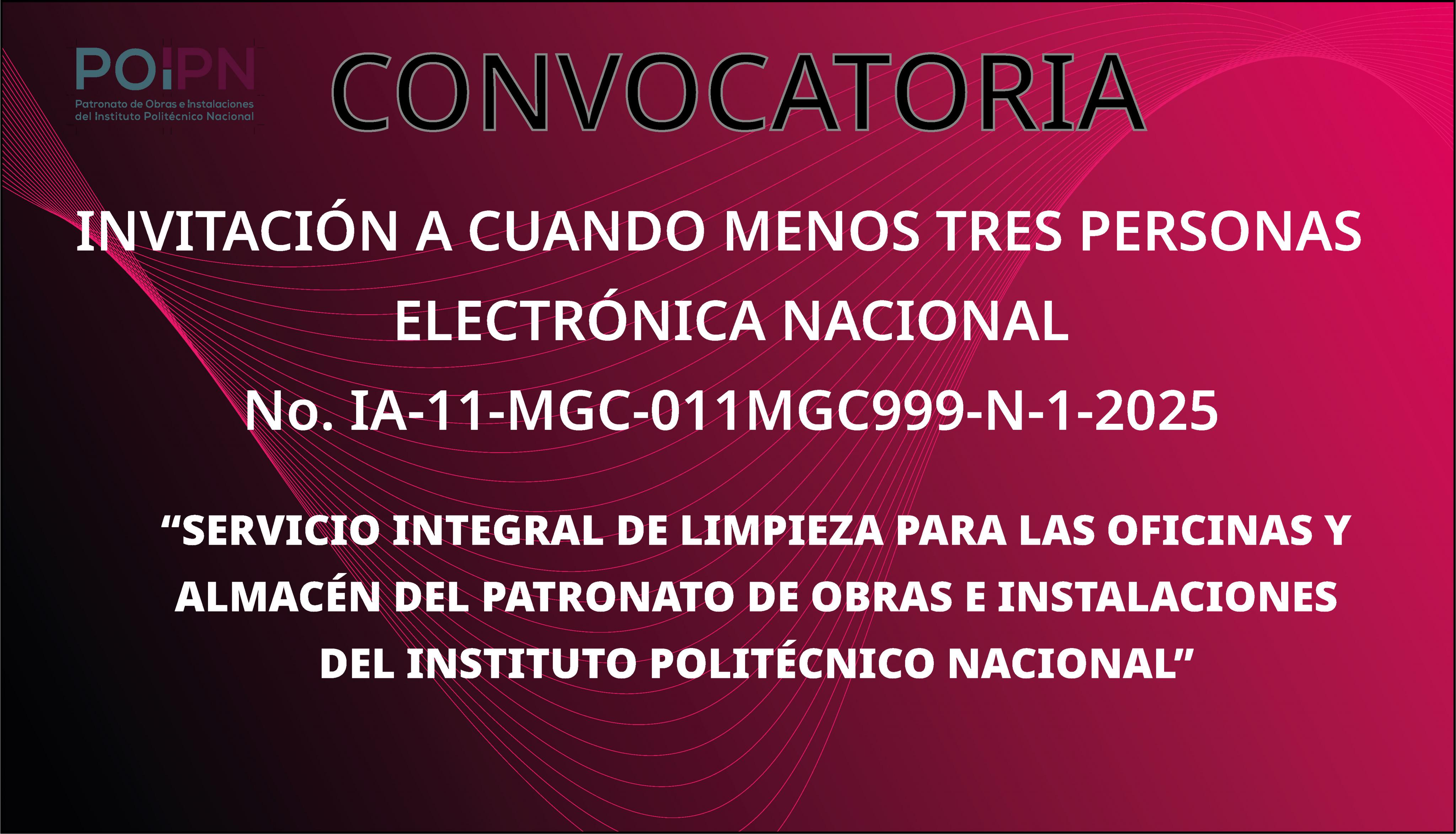 CONVOCATORIA LIMPIEZA 2025